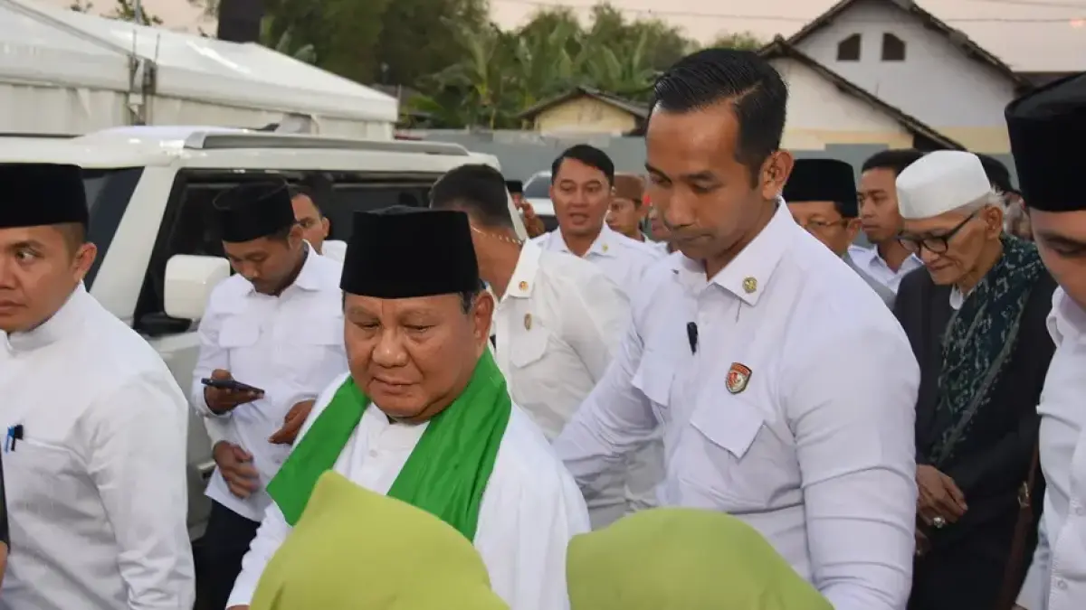 Presiden RI Prabowo Subianto saat menghadiri pembukaan Muktamar ke-35 Nahdlatul Ulama 