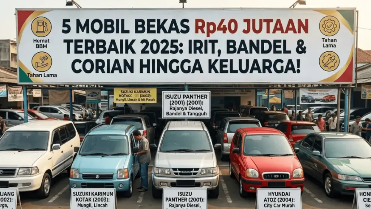 5 Mobil Bekas Rp40 Jutaan Terbaik 2025, Irit, Bandel, dan Cocok untuk Harian hingga Keluarga!