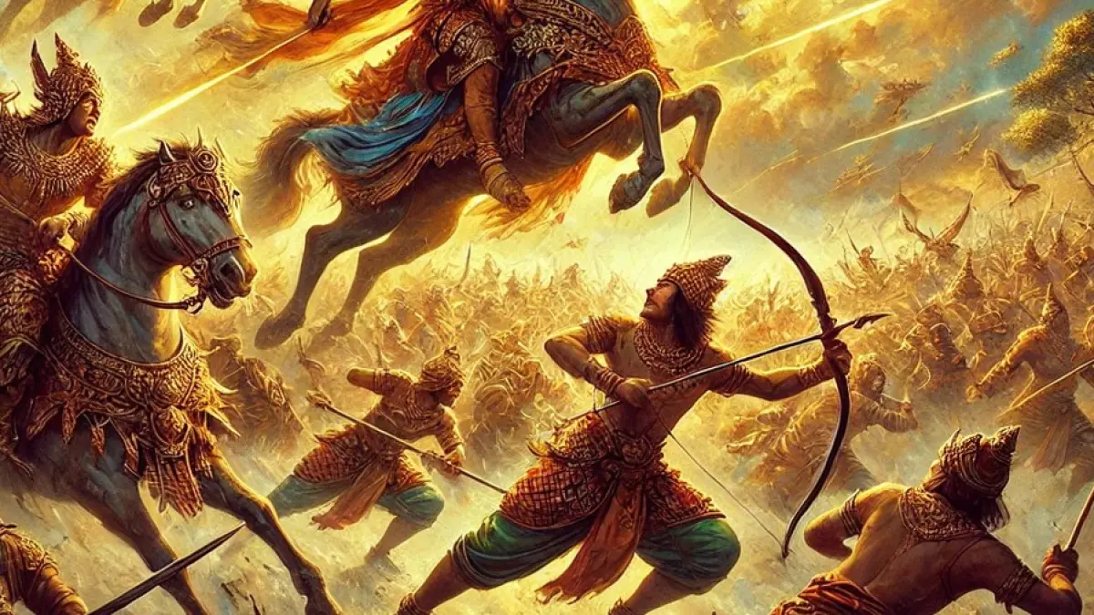 Ilustrasi para tokoh wayang dalam sebuah peperangan. (RADAR MADIUN)