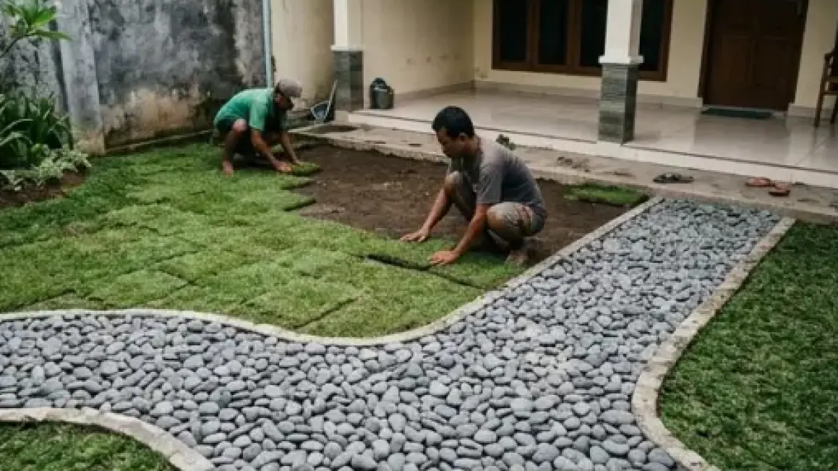 prinsip menata taman agar indah dan rapi, mulai dari menentukan focal point, layering tanaman, hingga menyediakan area bebas.