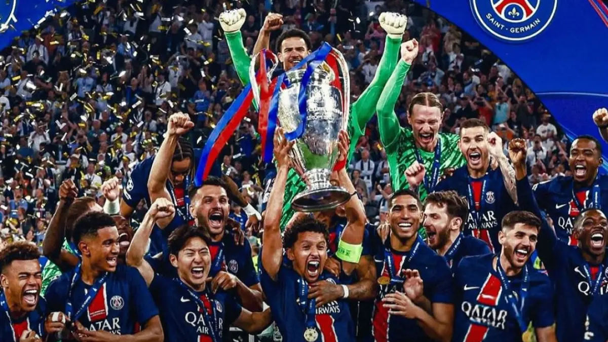 PSG saat menjuarai Liga Champions musim lalu.