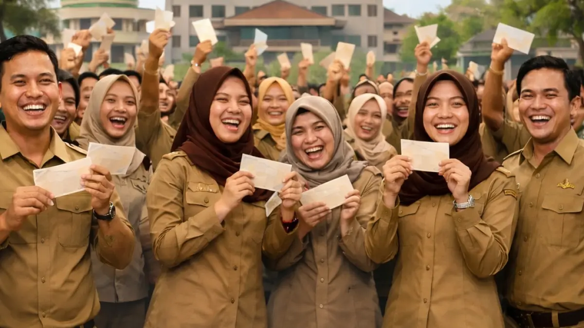 Ilustrasi PPPK menerima Gaji. (foto diolah dengan AI)