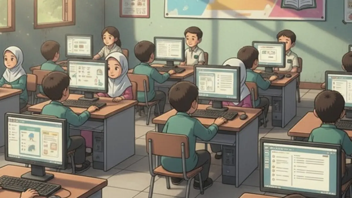 Ilustrasi TKA (tes kemampuan akademik). (Ainul Hafidz/AI/Radar Jombang)