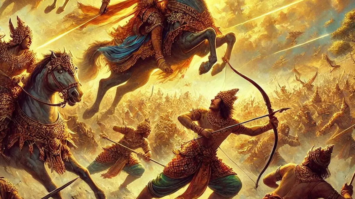 Ilustrasi para tokoh wayang dalam sebuah peperangan. (RADAR MADIUN)
