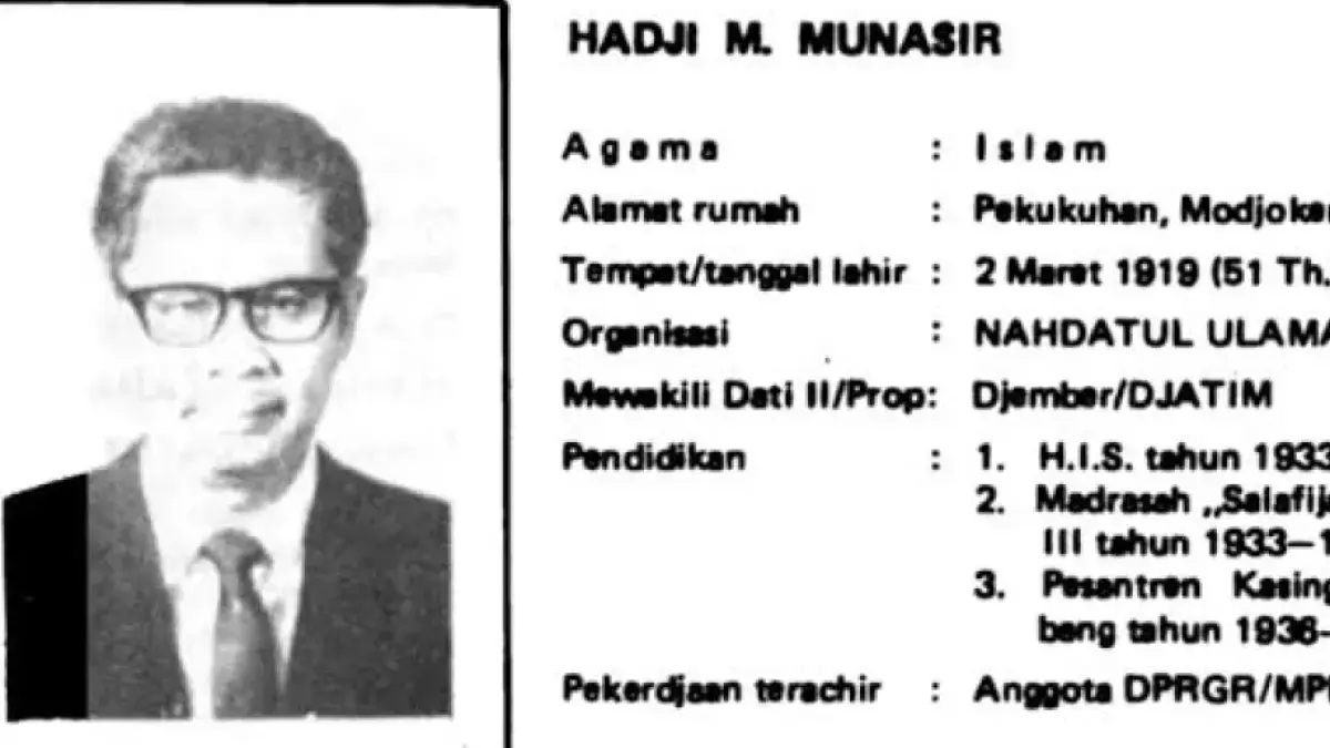 DARAH PEJUANG: Mendiang Kiai Munasir yang semasa hidup pernah menjadi Komandan Batalyon Condromowo dan pejuang Laskar Hisbullah Mojokerto.